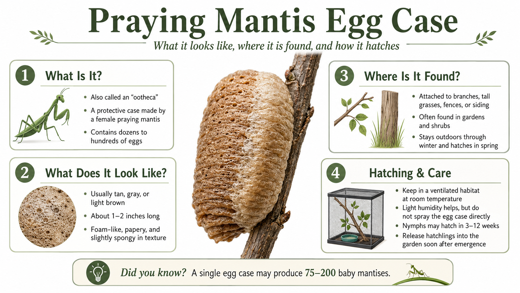 praying mantis egg case