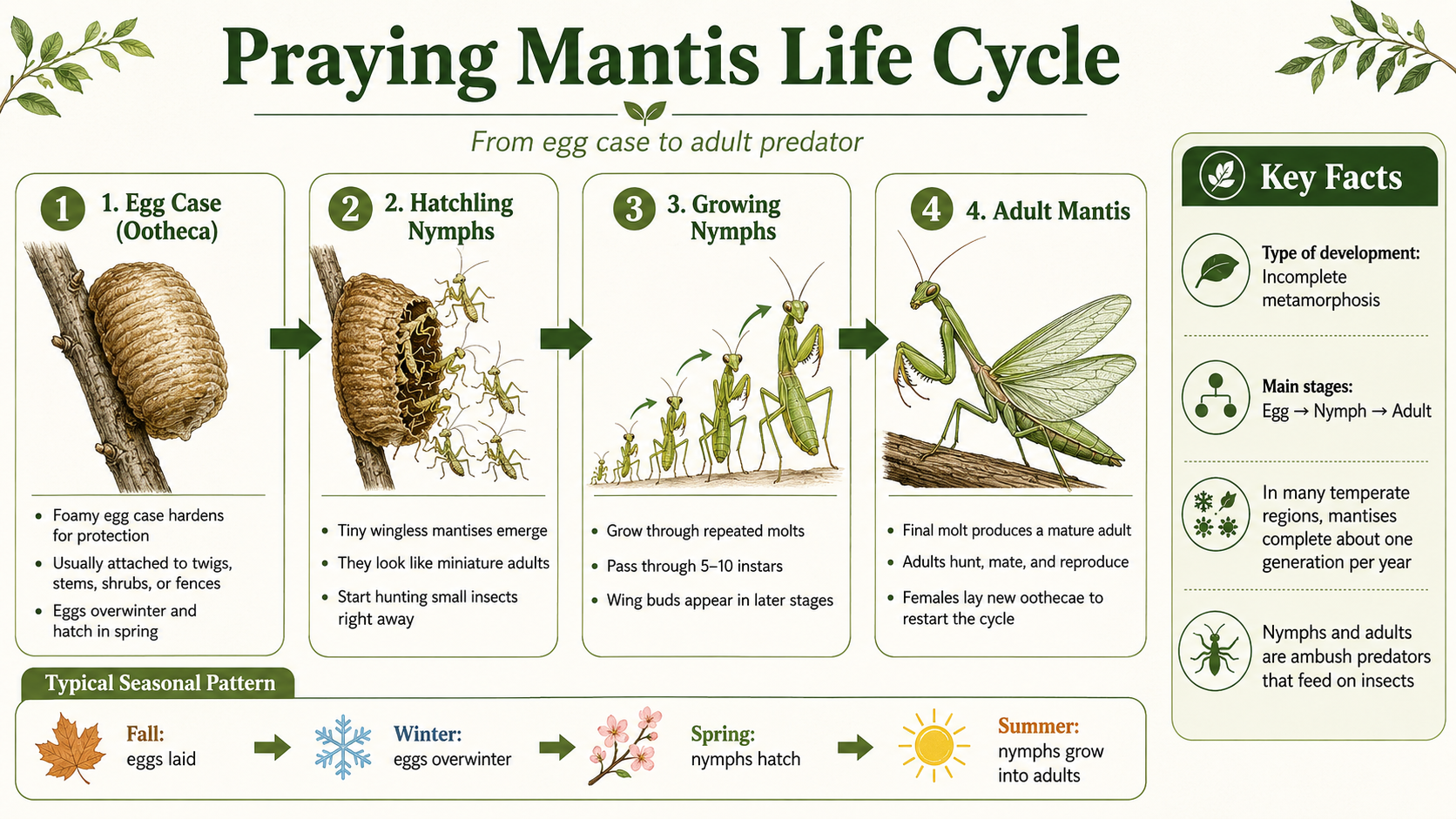 praying mantis life cycle