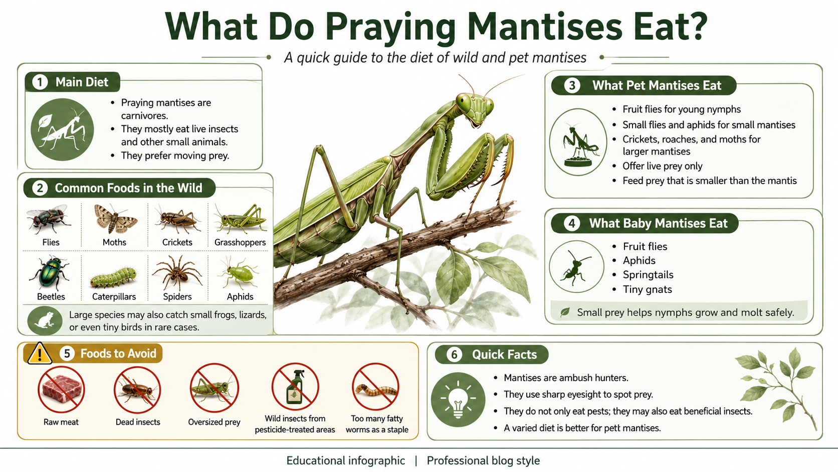 what do praying mantises eat