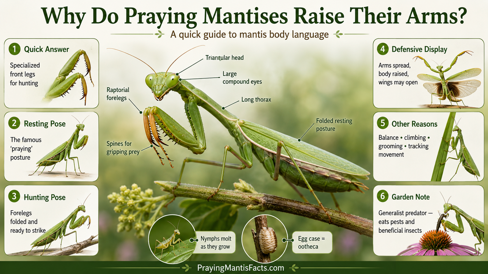 why do praying mantises raise their arms meaning, behavior, and body language