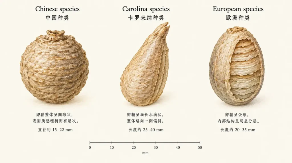 missouri mantis species ootheca comparison
